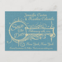 Vintage Ornament en Jute Opslagbericht Datum