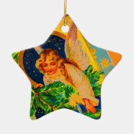 Vintage-Ornament met kerstingel Keramisch Ornament