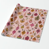 Vintage Ornament Motief Cadeaupapier (Uitgerold)