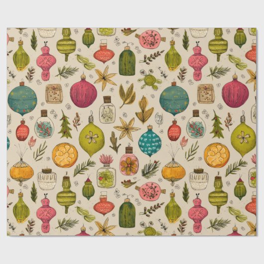 Vintage Ornament Pattern Cadeaupapier (Vlak)