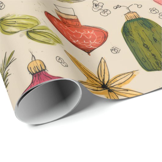 Vintage Ornament Pattern Cadeaupapier (Rol Hoek)