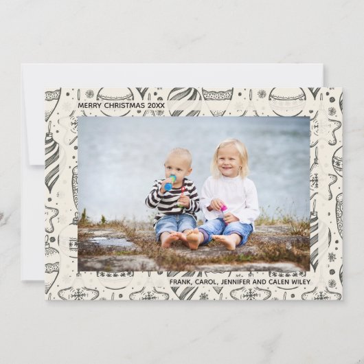 Vintage Ornamenten Feestdagenkaart (Voorkant)