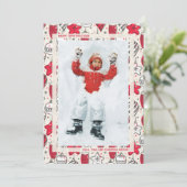 Vintage Ornamenten Feestdagenkaart (Staand voorkant)