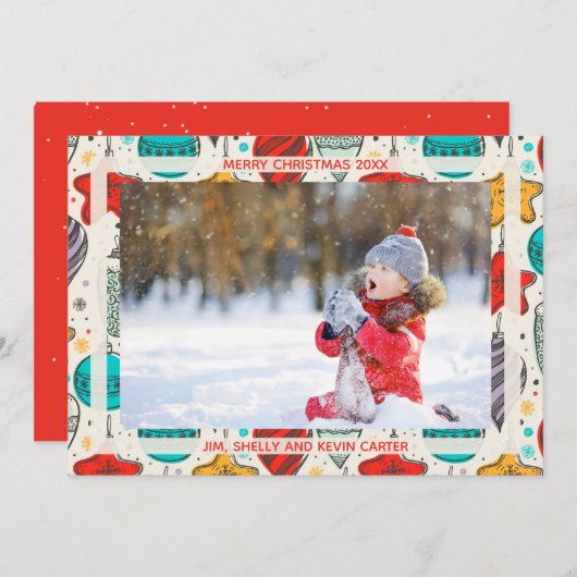 Vintage Ornamenten Feestdagenkaart (Voorkant / Achterkant)