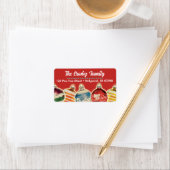 Vintage Ornamenten Kerst Kaart Adresetiketten Etiket (Insitu)