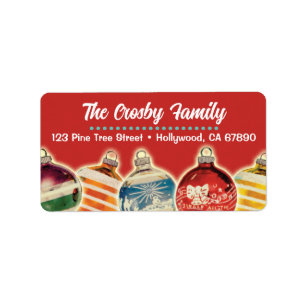 Vintage Ornamenten Kerst Kaart Adresetiketten Etiket