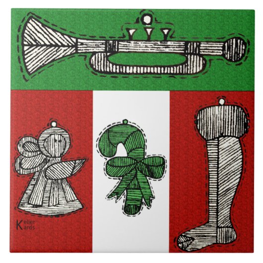 Vintage Ornamenten Tegeltje (Voorkant)