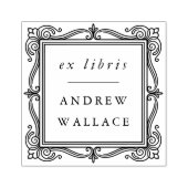 Vintage Ornate Frame Ex Libris Wooden Stamp Rubberstempel (Afrduk)
