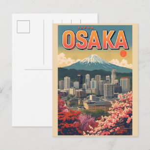 Vintage OSAKA japan eiland Honshu cadeaus Briefkaart