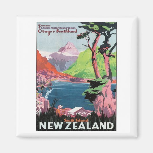 Vintage Otago Nieuw-Zeeland Magneet (Voorkant)