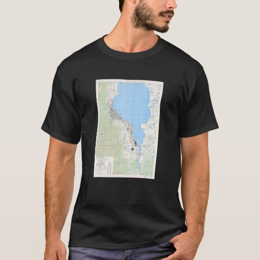 Vintage Otsu Japan Map 1945 T-shirt (Voorkant)