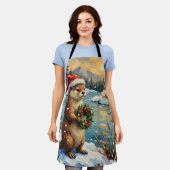 Vintage Otter met Kerstkrans van Frozen Schort (Gedragen)