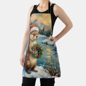 Vintage Otter met Kerstkrans van Frozen Schort (Insitu)