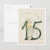 Vintage Ottilia Adelborg Bloem nummer - 15 Briefkaart (Voorkant / Achterkant)