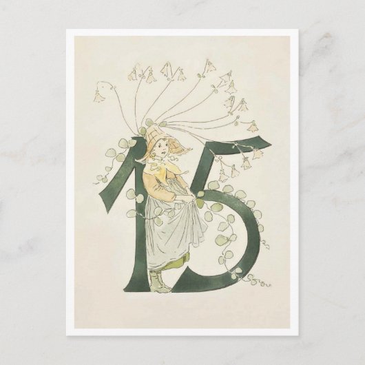 Vintage Ottilia Adelborg Bloem nummer - 15 Briefkaart (Voorkant)