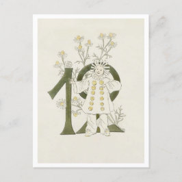 Vintage Ottilia Adelborg Bloemennummer - 12 Briefkaart