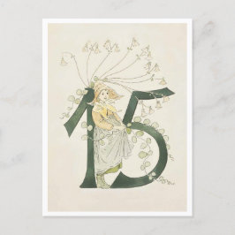 Vintage Ottilia Adelborg Bloemennummer - 15 Briefkaart