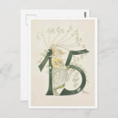 Vintage Ottilia Adelborg Bloemennummer - 15 Briefkaart (Voorkant / Achterkant)