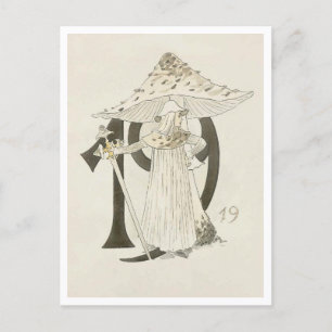 Vintage Ottilia Adelborg Bloemennummer - 19 Briefkaart