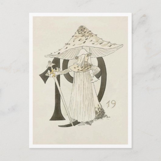 Vintage Ottilia Adelborg Bloemennummer - 19 Briefkaart (Voorkant)