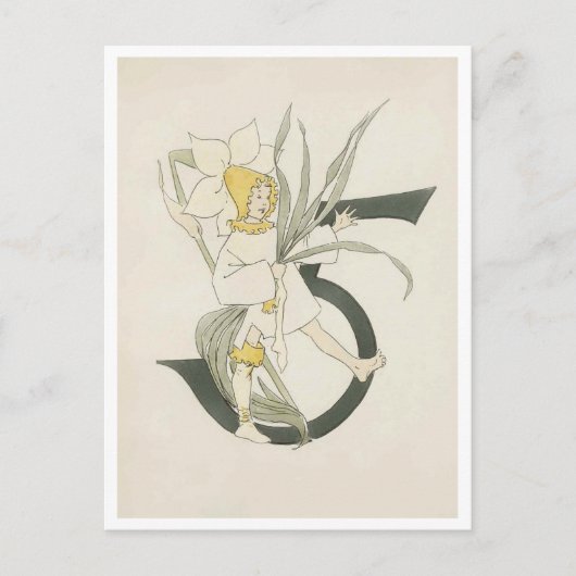 Vintage Ottilia Adelborg Bloemennummer - 5 Briefkaart (Voorkant)