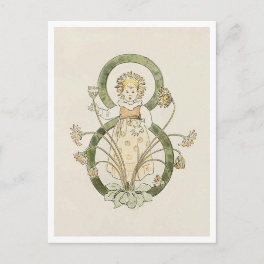 Vintage Ottilia Adelborg Bloemennummer - 8 Briefkaart (Voorkant)