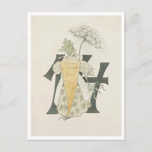 Vintage Ottilia Adelborg Bloemnummer - 14 Briefkaart (Voorkant)