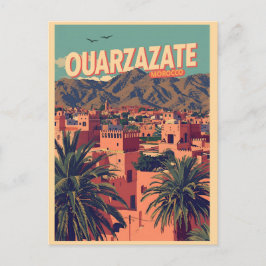 Vintage Ouarzazate stad kasbah Sahara woestijn Mar Briefkaart