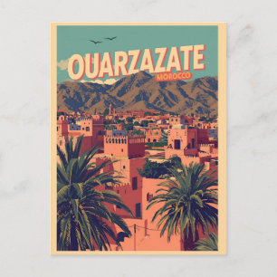 Vintage Ouarzazate stad kasbah Sahara woestijn Mar Briefkaart