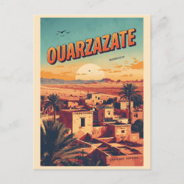 Vintage Ouarzazate stad kasbah Sahara woestijn Mar Briefkaart