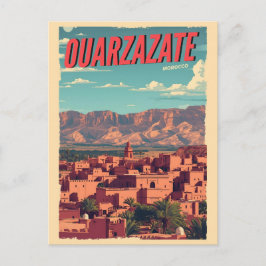 Vintage Ouarzazate stad kasbah Sahara woestijn Mar Briefkaart