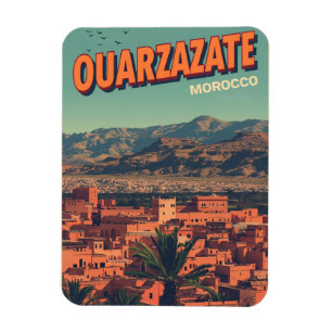 Vintage Ouarzazate stad kasbah Sahara woestijn Mar Magneet