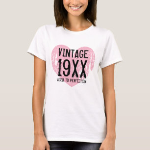 Vintage Oud aan de t-shirt van de Verjaardag van