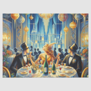 Vintage Oud en Nieuw Art Deco Dames Tissue Papier