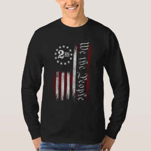 Vintage Oude Amerikaanse Vlag Patriottische Pro 2A T-shirt