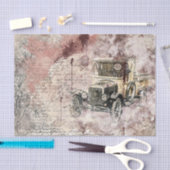 Vintage Oude Auto Victoriaanse Decoupage Tissuepapier (Craft)