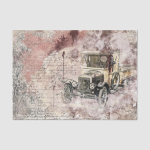Vintage Oude Auto Victoriaanse Decoupage Tissuepapier