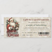 Vintage Oude Papier Grunge Kerstcadeau Coupon