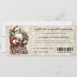 Vintage Oude Papier Grunge Kerstcadeau Coupon Feestdagenkaart