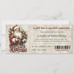 Vintage Oude Papier Grunge Kerstcadeau Coupon Feestdagenkaart