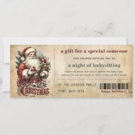 Vintage Oude Papier Grunge Kerstcadeau Coupon Feestdagenkaart