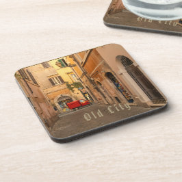 Vintage, Oude Stad, Antieke Auto, Antieke Stijl  Bier Onderzetter