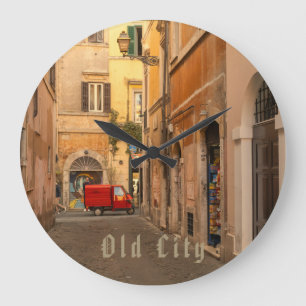 Vintage, Oude Stad, Antieke Auto, Antieke Stijl Grote Klok