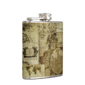 Vintage oude wereld kaarten heupfles (Rechts)