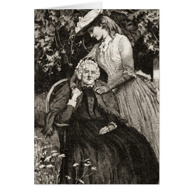 Vintage Oudere moeder en dochter (Voorkant)