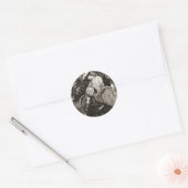 Vintage Oudere moeder en dochter Ronde Sticker (Envelop)
