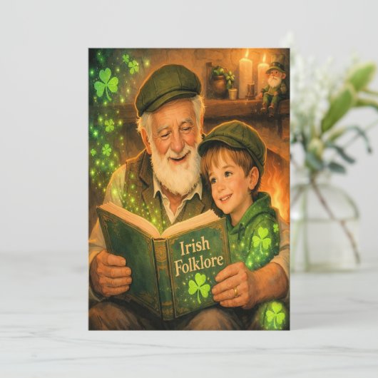 Vintage-ouderwetse St. Patrick's Day wenskaart Feestdagenkaart (Staand voorkant)