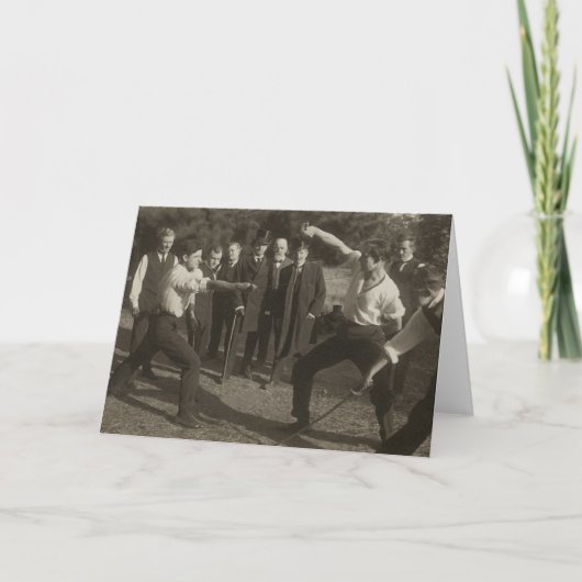 Vintage Outdoor Fencing Bout Note Card Kaart (Voorkant)