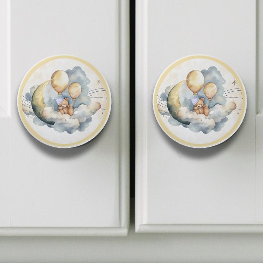 Vintage Over the Moon Keramische Knop