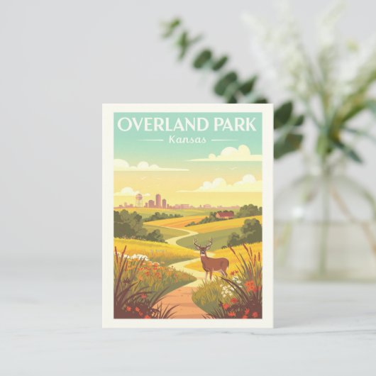 Vintage Overland Park Kansas Briefkaart (Staand voorkant)